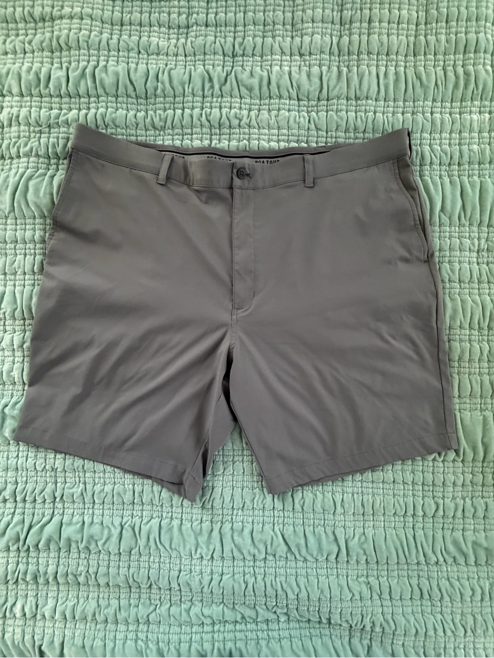 ProTour Men's Gray Flat-Front Performance Shorts-46